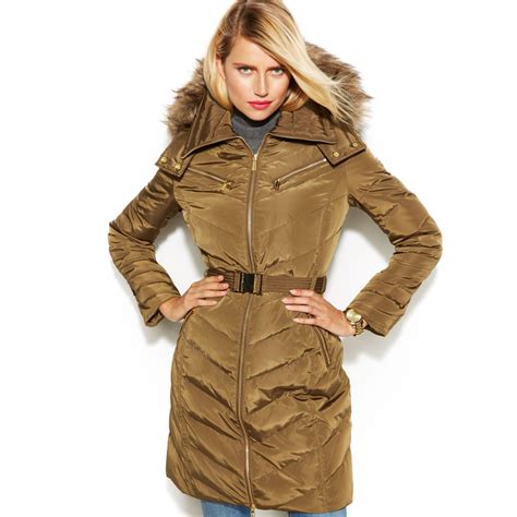 michael kors fake fur jacket|michael kors hooded jacket.